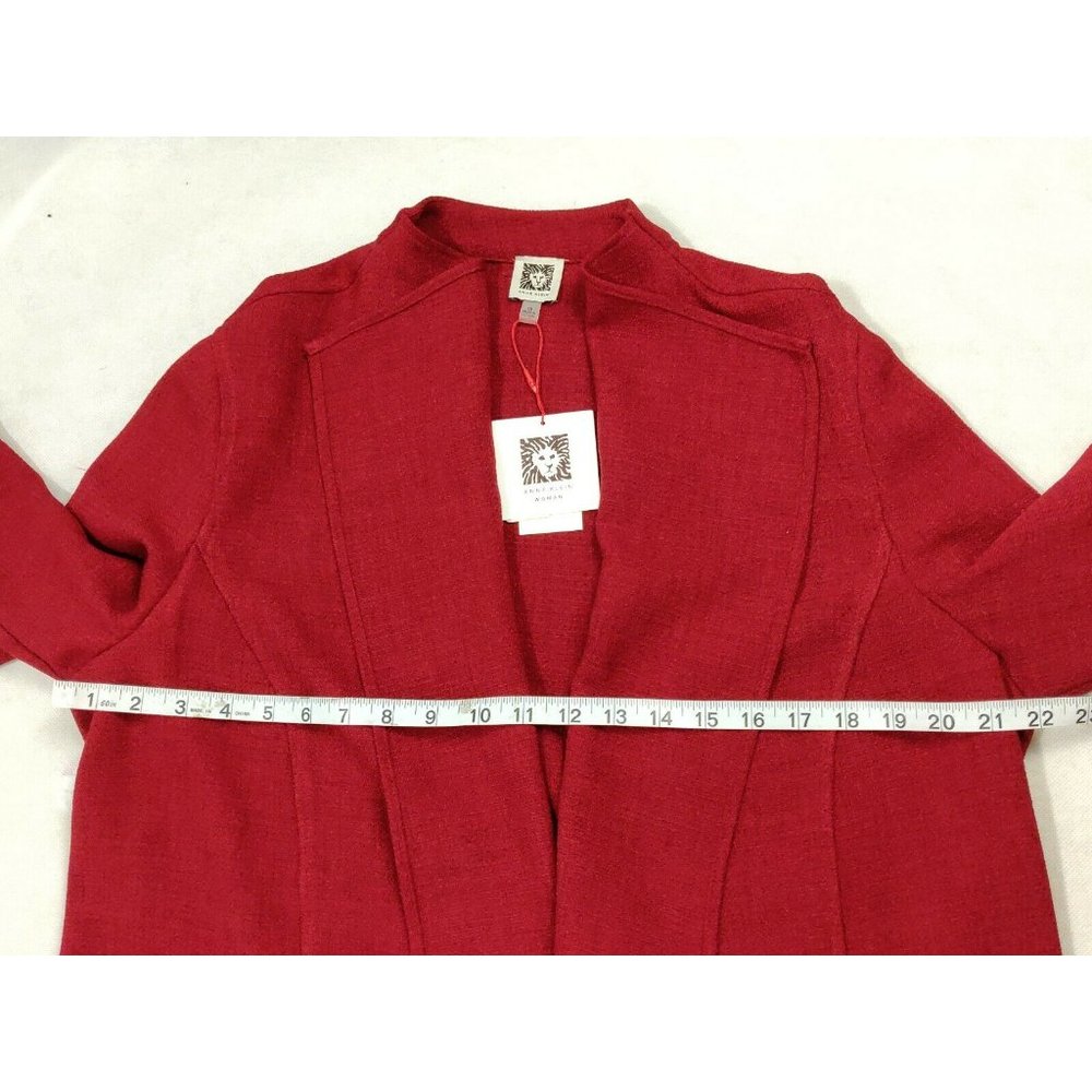 Anne Klein Womens Jacket Plus Size 1X Red Open - Picture 12 of 14